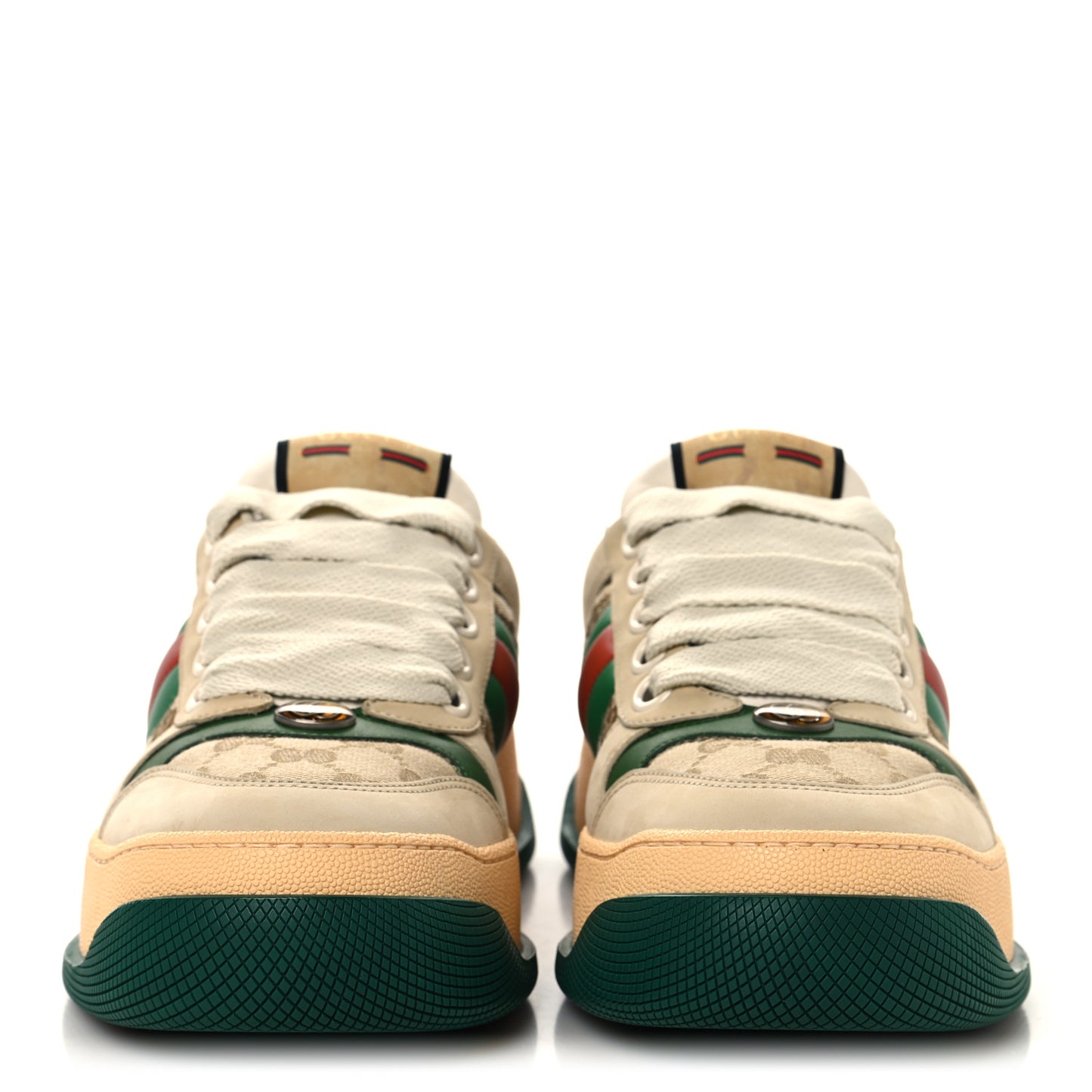 GG Monogram Nubuck Web Womens Screener GG Motif Sneakers 39 Beige Green