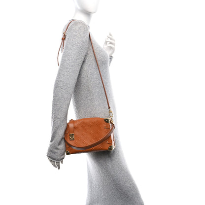 Louis Vuitton Calfskin Debossed Monogram Side Trunk Tan 2 of 9
