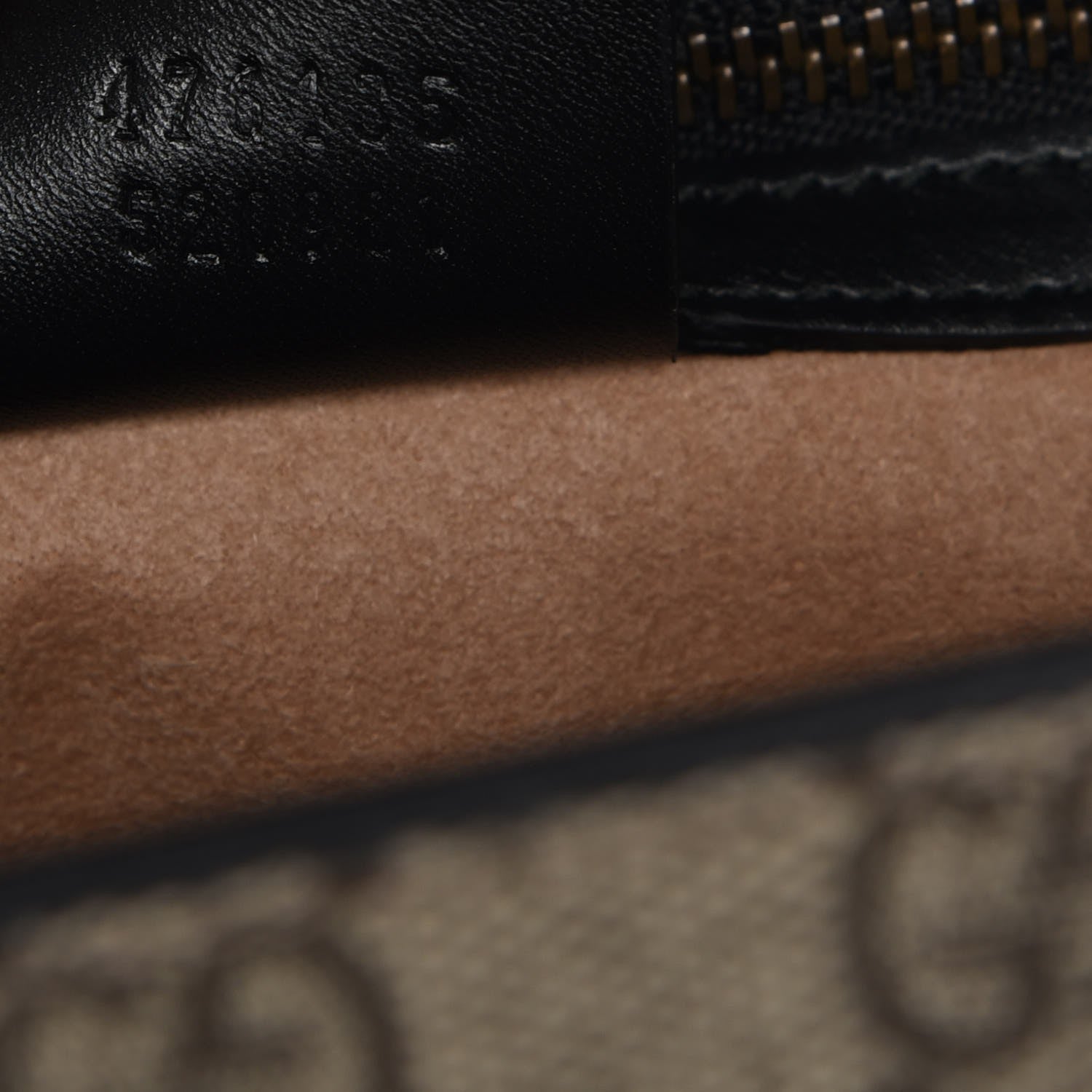 Gucci Nappa GG Supreme Monogram Medium Osiride Top Handle Bag Black Oro Vecchio Beige Ebony 8 of 8