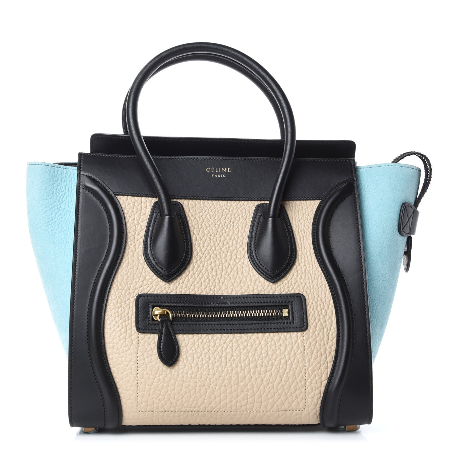 Celine Bullhide Drummed Calfskin Micro Tri-Color Luggage Antarctic 1 of 9