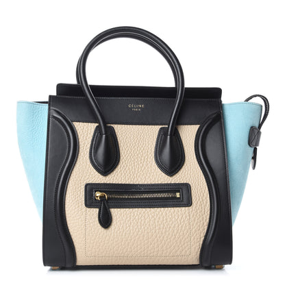Celine Bullhide Drummed Calfskin Micro Tri-Color Luggage Antarctic 1 of 9