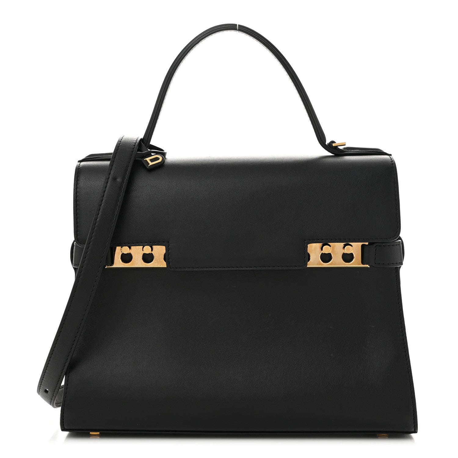 Delvaux Calfskin MM Tempete Satchel Black 1 of 13