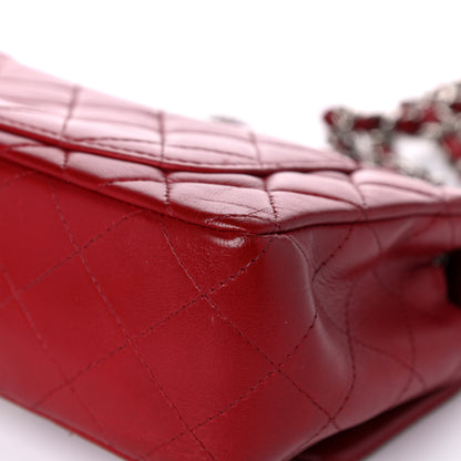 Chanel Lambskin Quilted Mini Rectangular Flap Dark Red 10 of 14