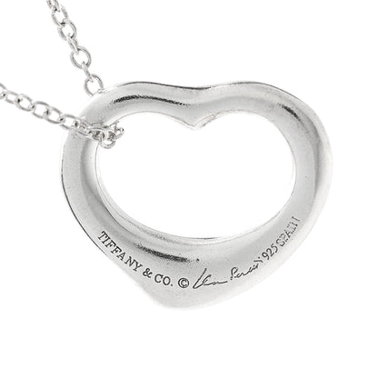 Tiffany Sterling Silver 16mm Elsa Peretti Open Heart Pendant Necklace 5 of 5