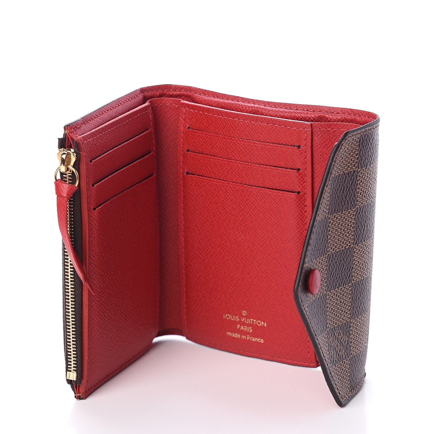Louis Vuitton Damier Ebene Victorine Wallet Red 4 of 6