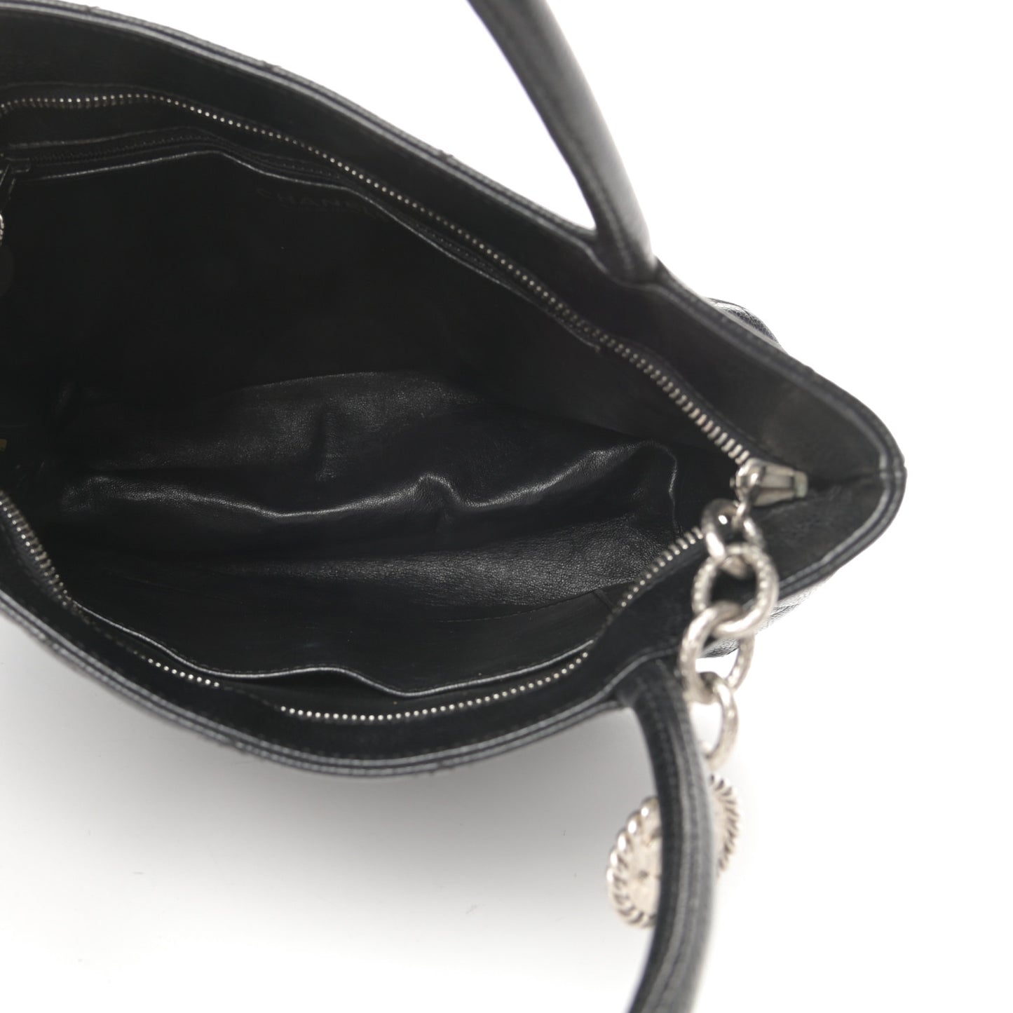 Caviar Quilted Medallion Tote Black