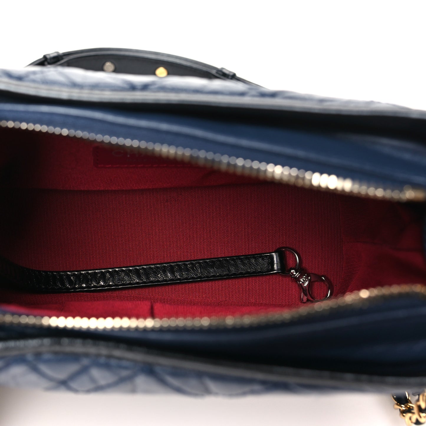 Aged Calfskin Quilted Small Gabrielle Hobo Dark Grey