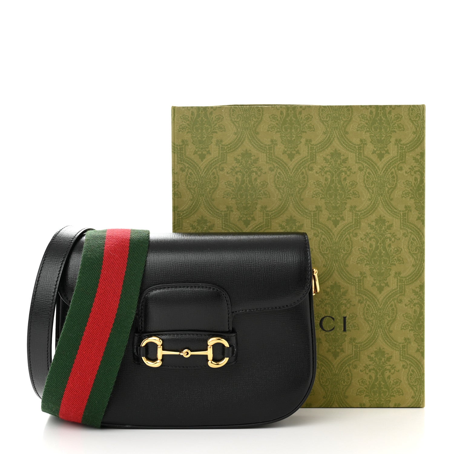 Gucci Azalea Calfskin Web Mini Horsebit 1955 Shoulder Bag Black 11 of 11