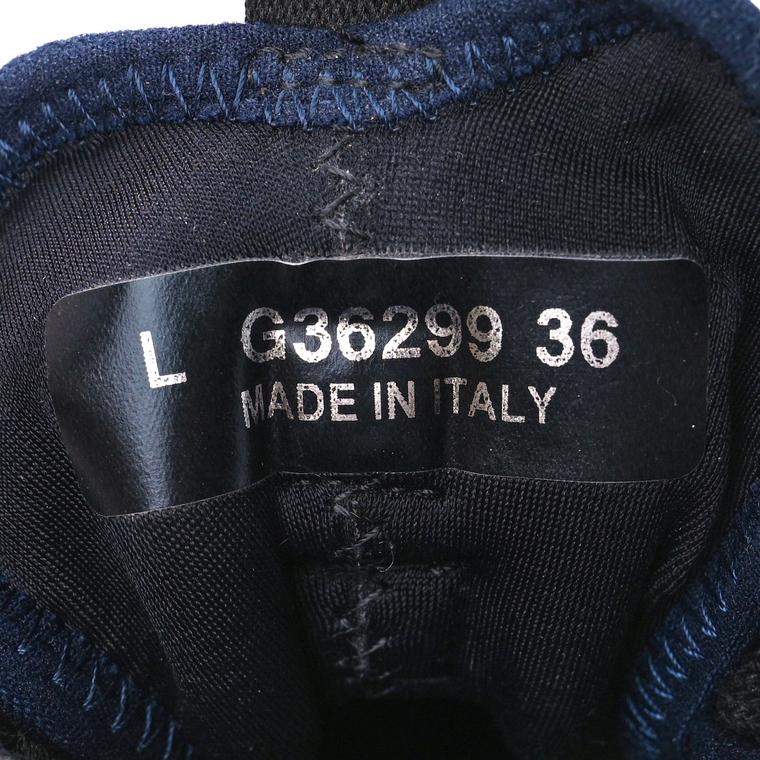 Chanel Suede Calfskin Velvet Grosgrain CC Sneakers 36 Navy Blue Black 8 of 8
