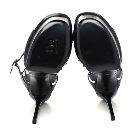 Saint Laurent Calfskin Tribute 105 Studded Platform Sandals 39.5 Black 5 of 8
