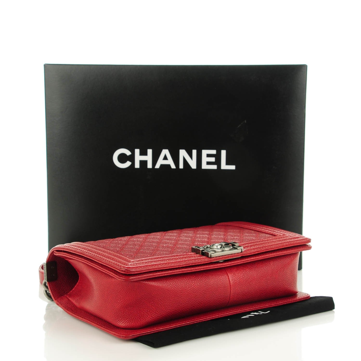 Chanel Caviar Quilted New Medium Boy Flap Dark Red 4 of 8