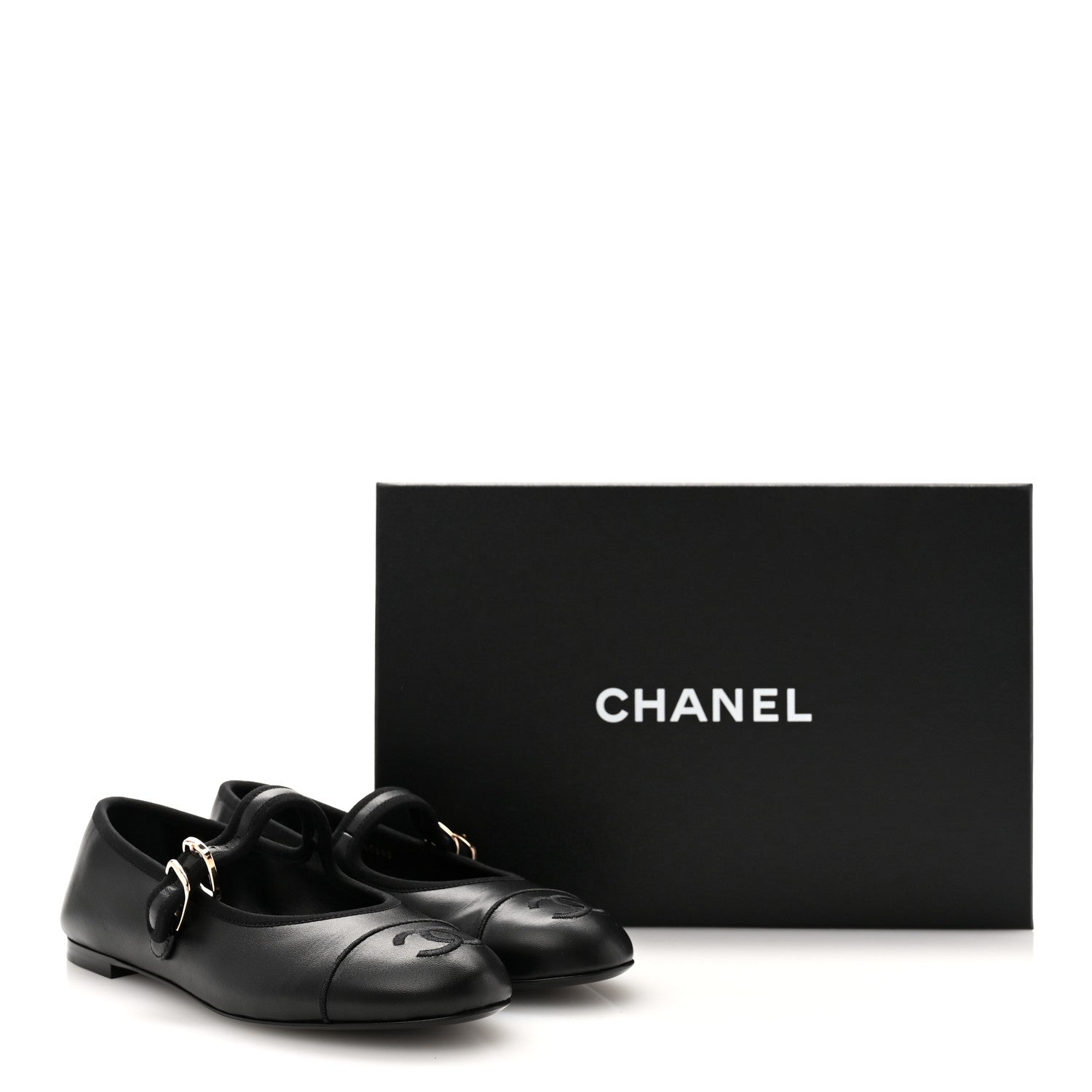 Chanel Lambskin Mary Jane Flats 37 Black 9 of 9