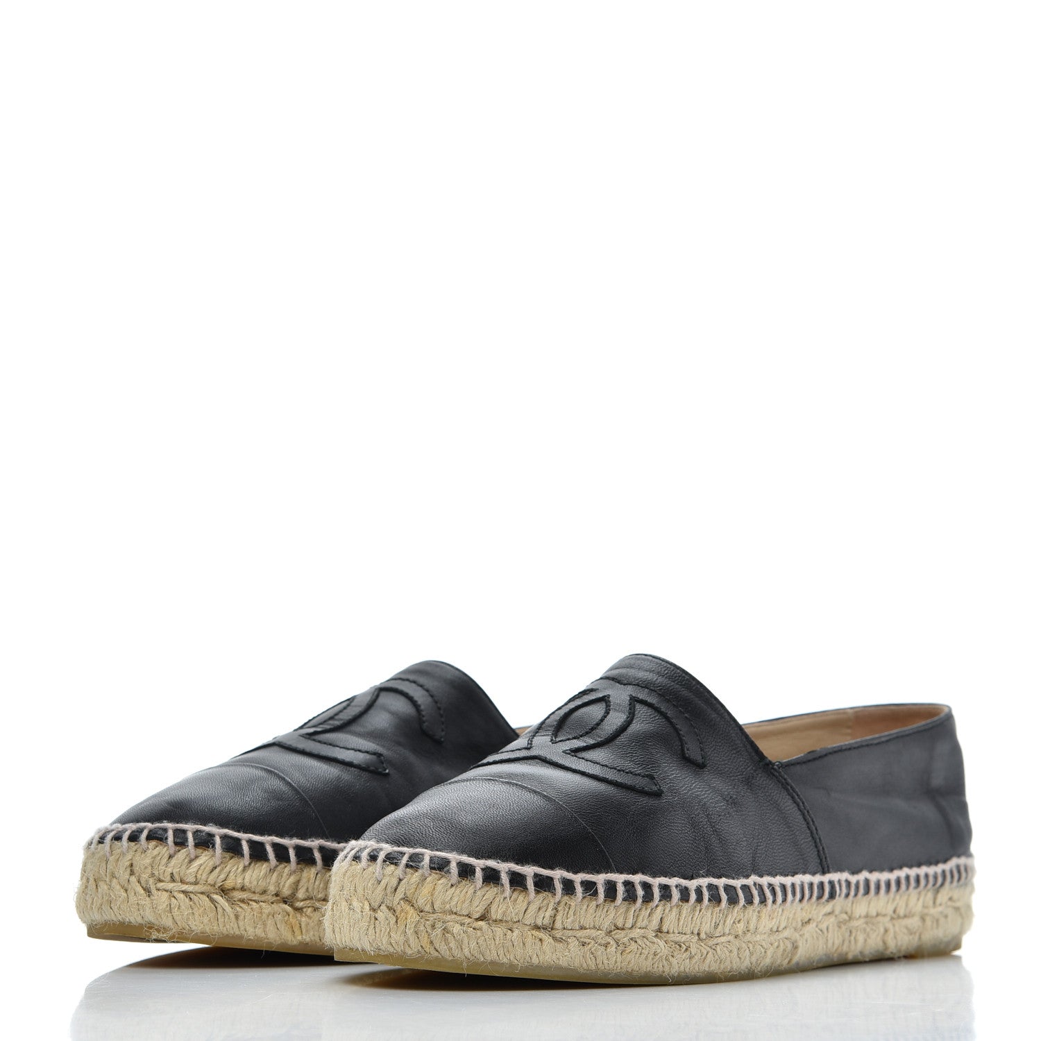 Chanel Lambskin CC Espadrilles 39 Black 3 of 27