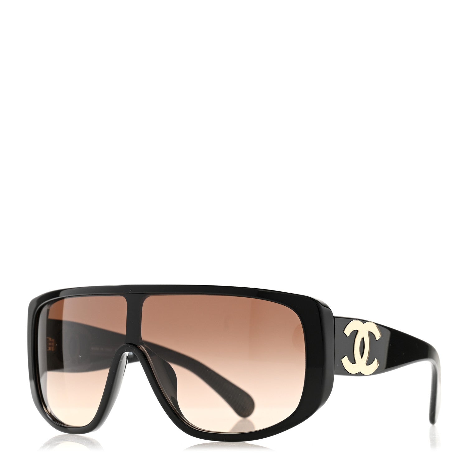 Chanel Acetate Shield Sunglasses 5495 Black 1 of 7