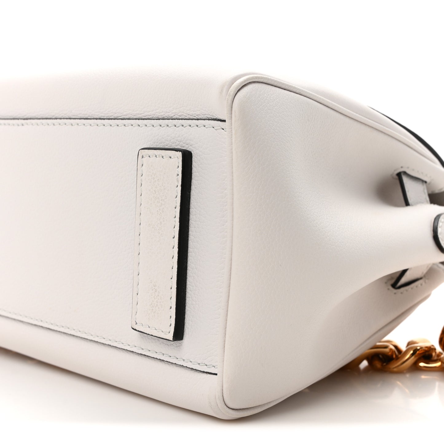 Grained Calfskin Medium La Medusa Top Handle Handbag White