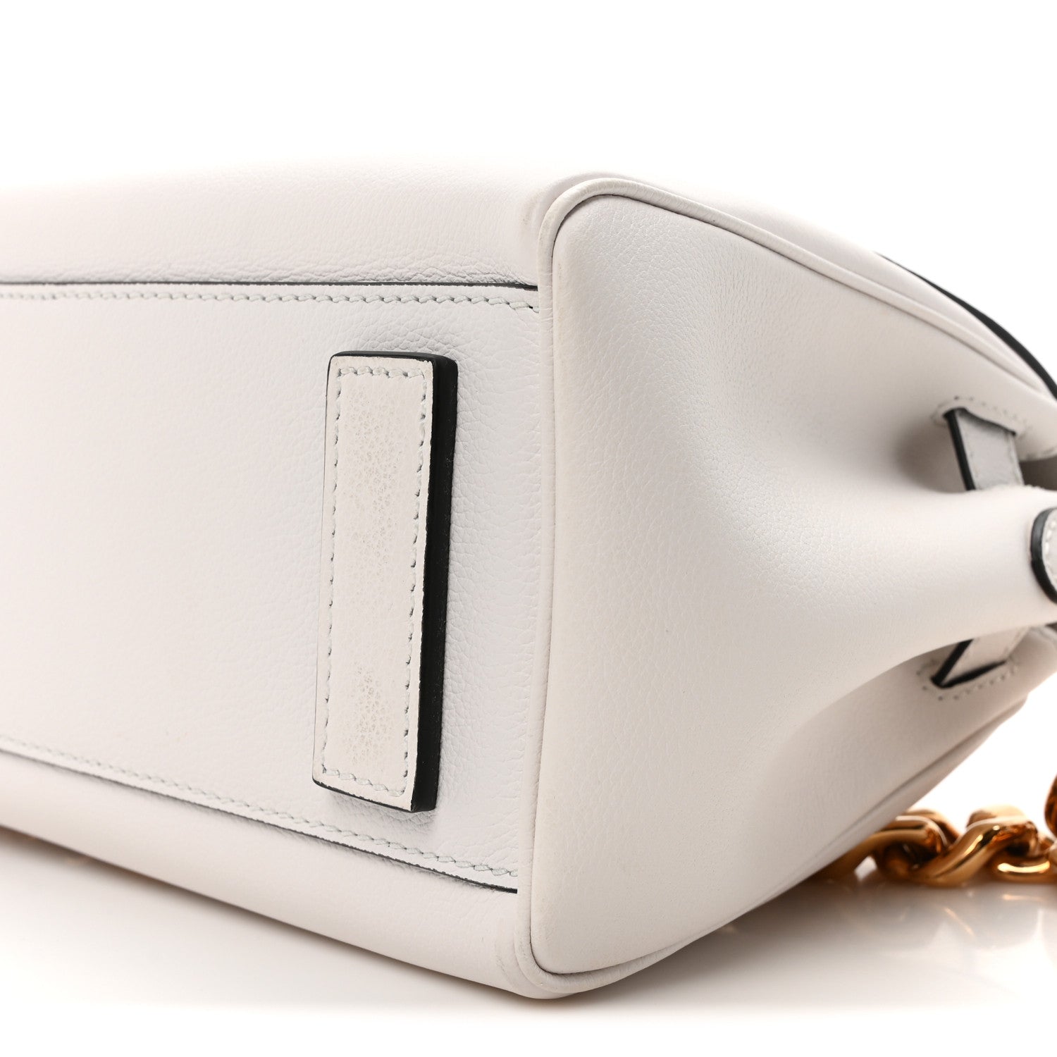 Versace Grained Calfskin Medium La Medusa Top Handle Handbag White 9 of 9