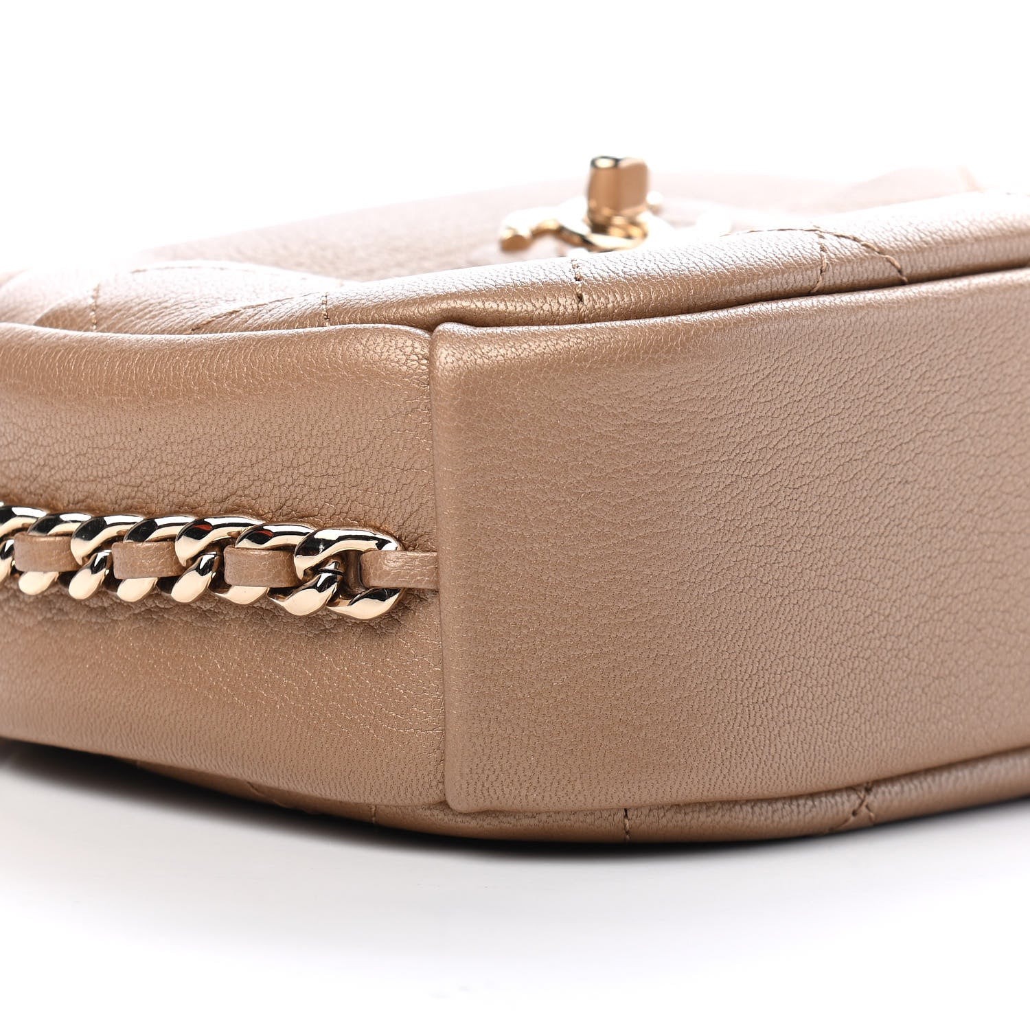 Chanel Metallic Goatskin Small Casual Trip Camera Case Beige 7 of 8