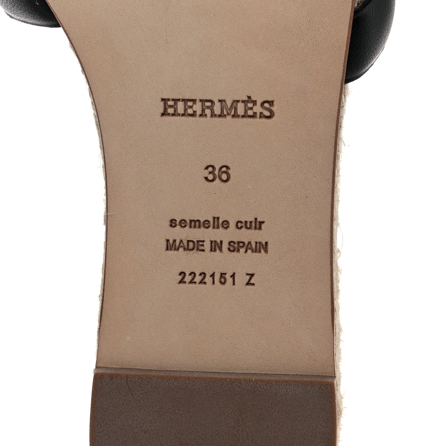 Hermes Nappa Famosa Espadrille Sandals 36 Black 6 of 7