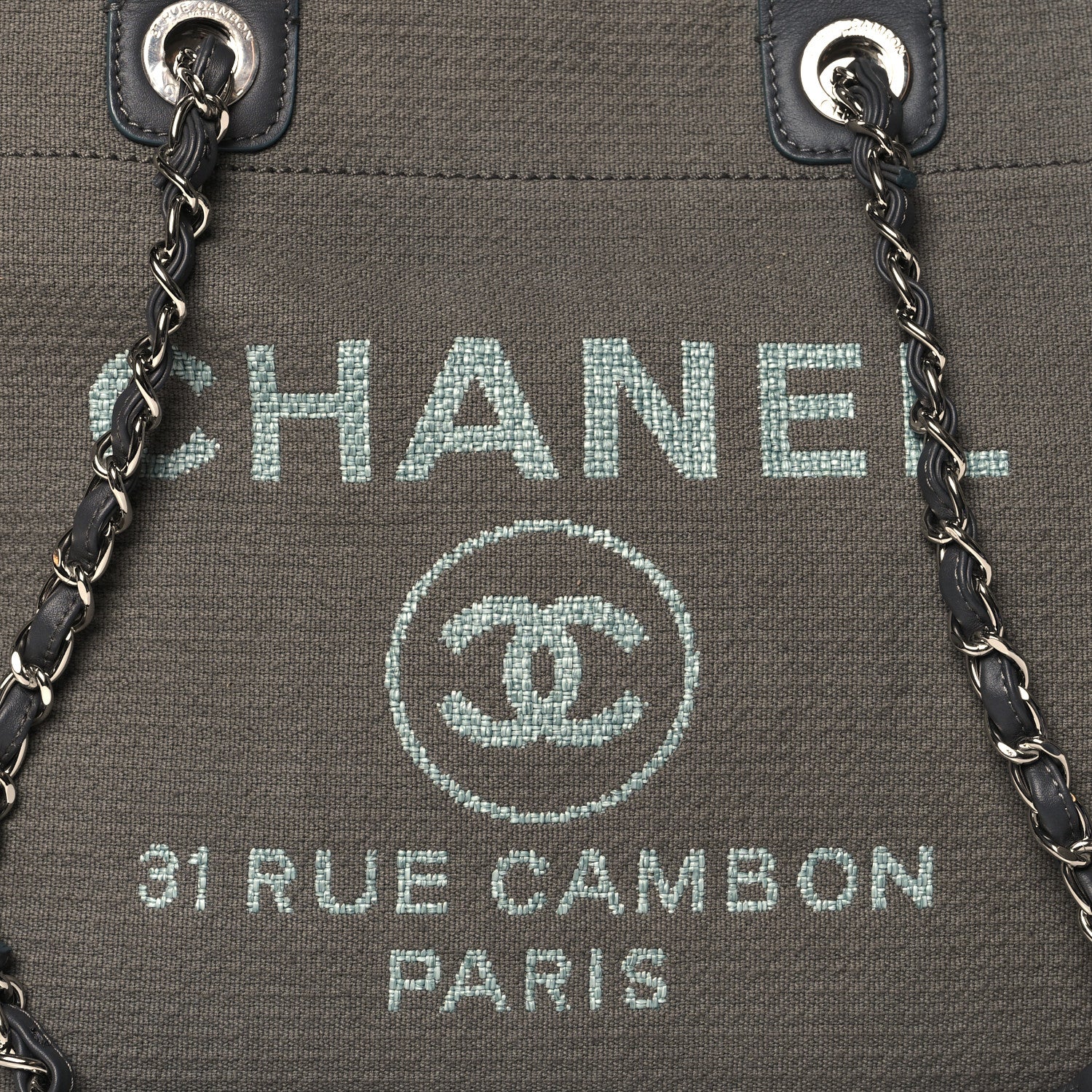 Chanel Mixed Fibers Medium Deauville Tote Grey 9 of 11