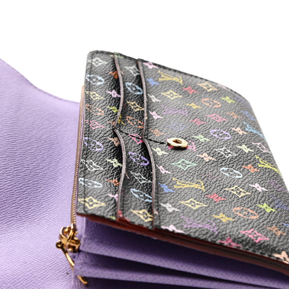 Louis Vuitton Monogram Multicolor Sarah Wallet Black Violet 8 of 8