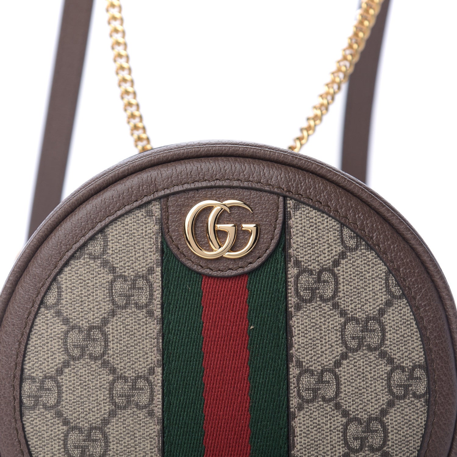 Gucci GG Supreme Monogram Web Mini Ophidia Round Backpack Brown 10 of 11