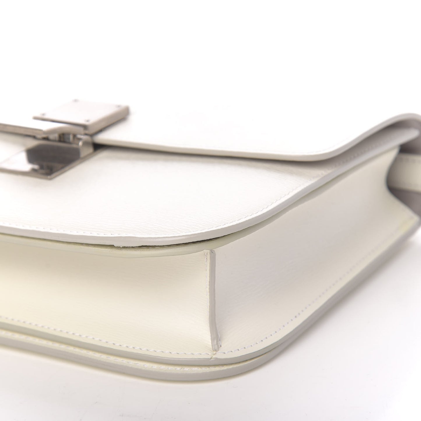 Liege Calfskin Medium Classic Box Flap Bag White