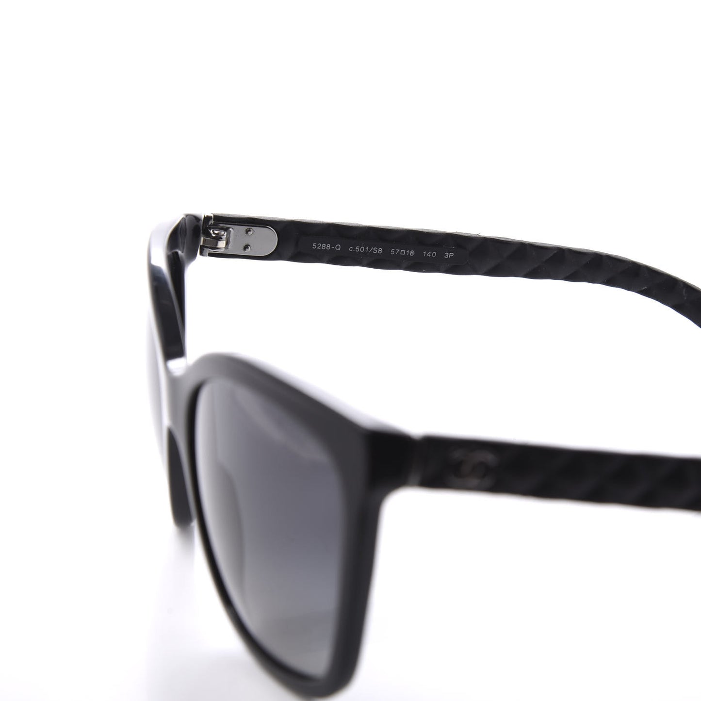 Acetate Quilted Polarized Butterfly CC Sunglasses 5288-Q Black
