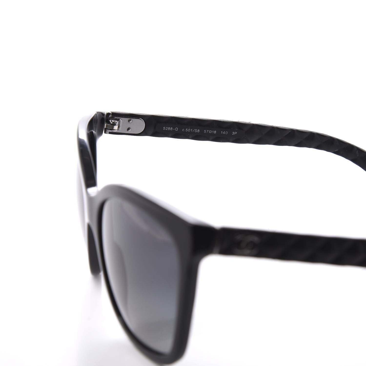 Chanel Acetate Quilted Polarized Butterfly CC Sunglasses 5288-Q Black 5 of 8