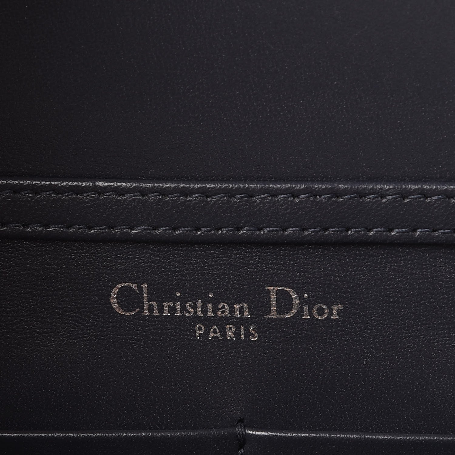 Christian Dior Metallic Patent Micro-Cannage Diorama Wallet on Chain Pouch Silver 6 of 10