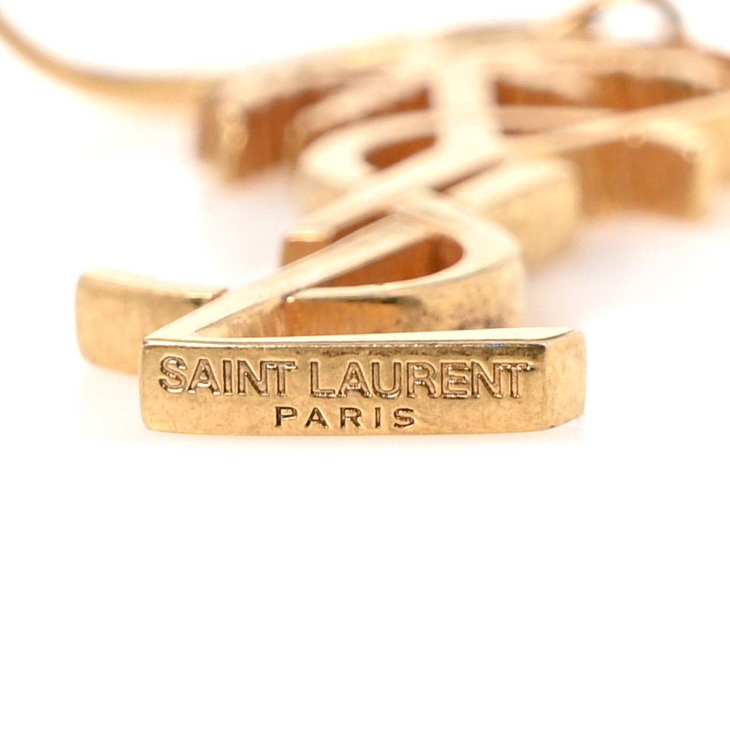 Metal Monogram Palm Earrings Gold