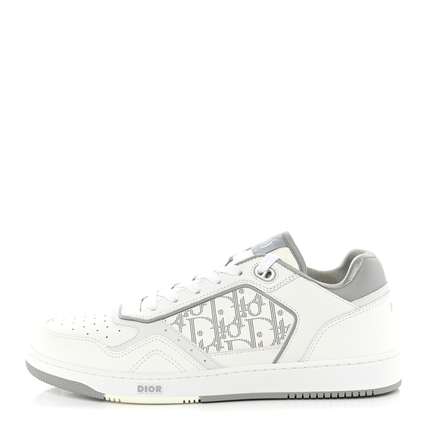 Smooth Calfskin Oblique Galaxy Perforated Mens B27 Low Top Sneakers 44 White Grey