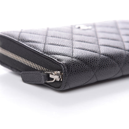 Chanel Caviar Quilted Large Gusset Zip Around Wallet Black 9 of 11
