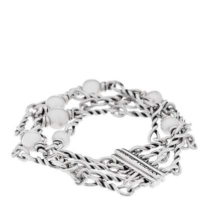 David Yurman Sterling Silver Pearl Continuance Four-Row Chain Bracelet 2 of 5