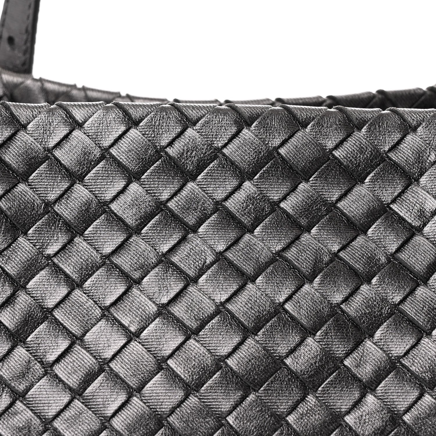 Bottega Veneta Metallic Nappa Intrecciato Small Cesta Tote Steel 8 of 12