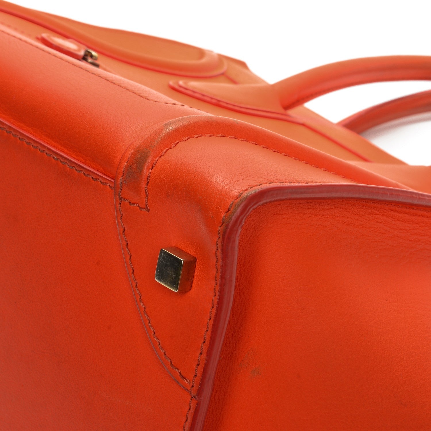 Celine Smooth Calfskin Mini Luggage Bright Orange 11 of 16