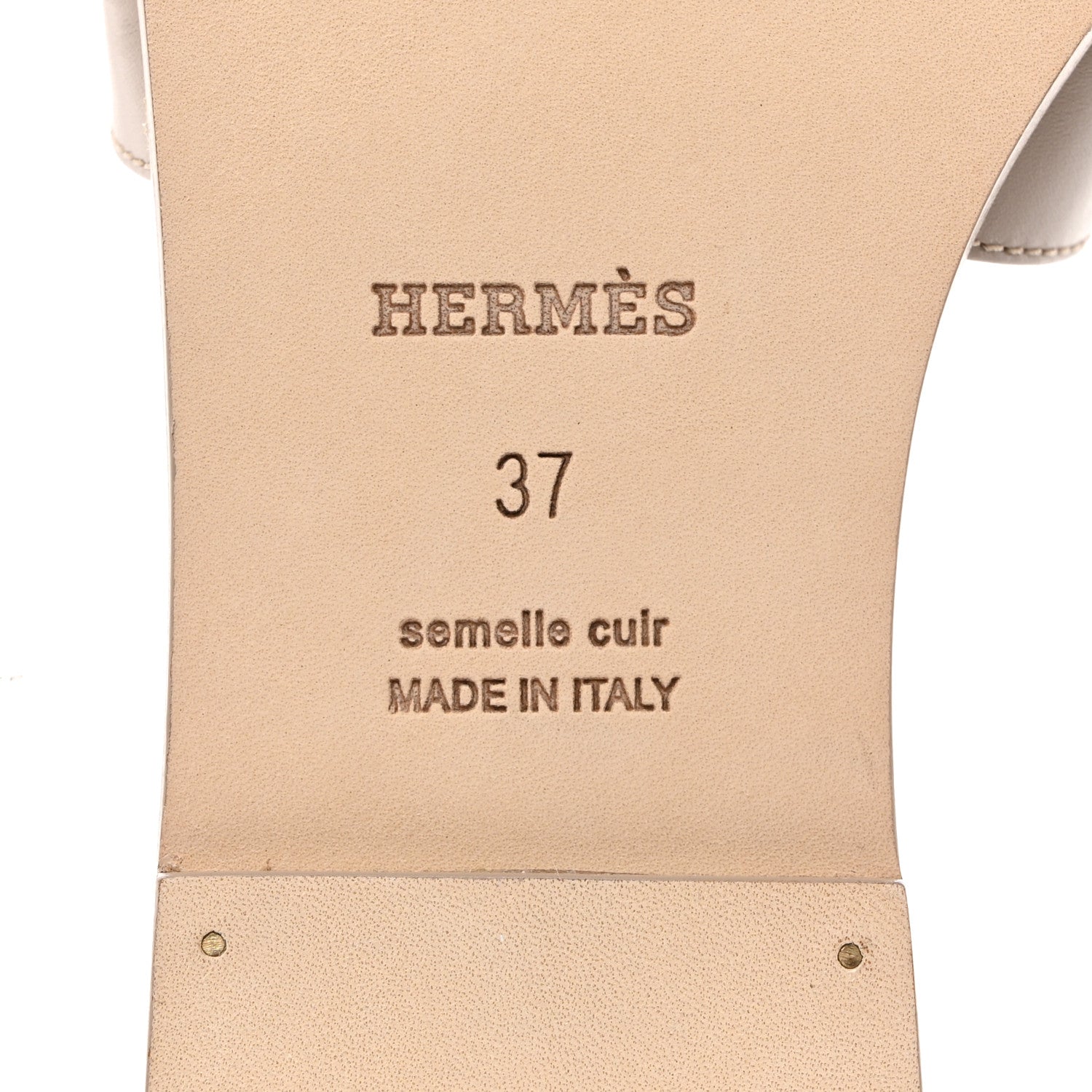 Hermes Box Calfskin Oran Sandals 37 Bois De Santal 6 of 9