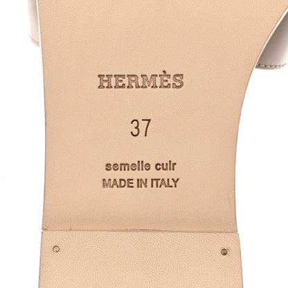 Hermes Box Calfskin Oran Sandals 37 Bois De Santal 6 of 9