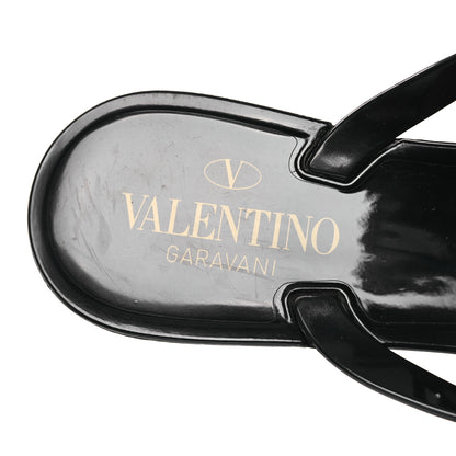 Valentino Garavani PVC Jelly Rockstud Bow Thong Sandals 38 Black 9 of 9