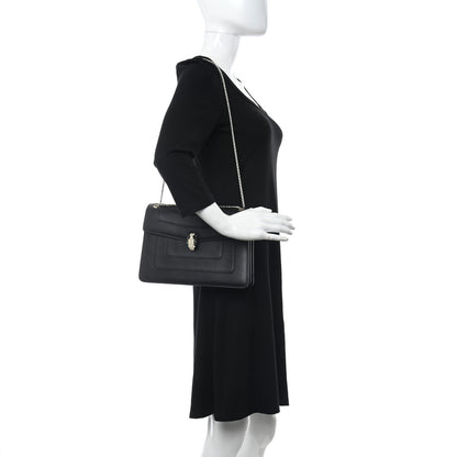 Bulgari Calfskin Serpenti Forever Shoulder Bag Black 2 of 11