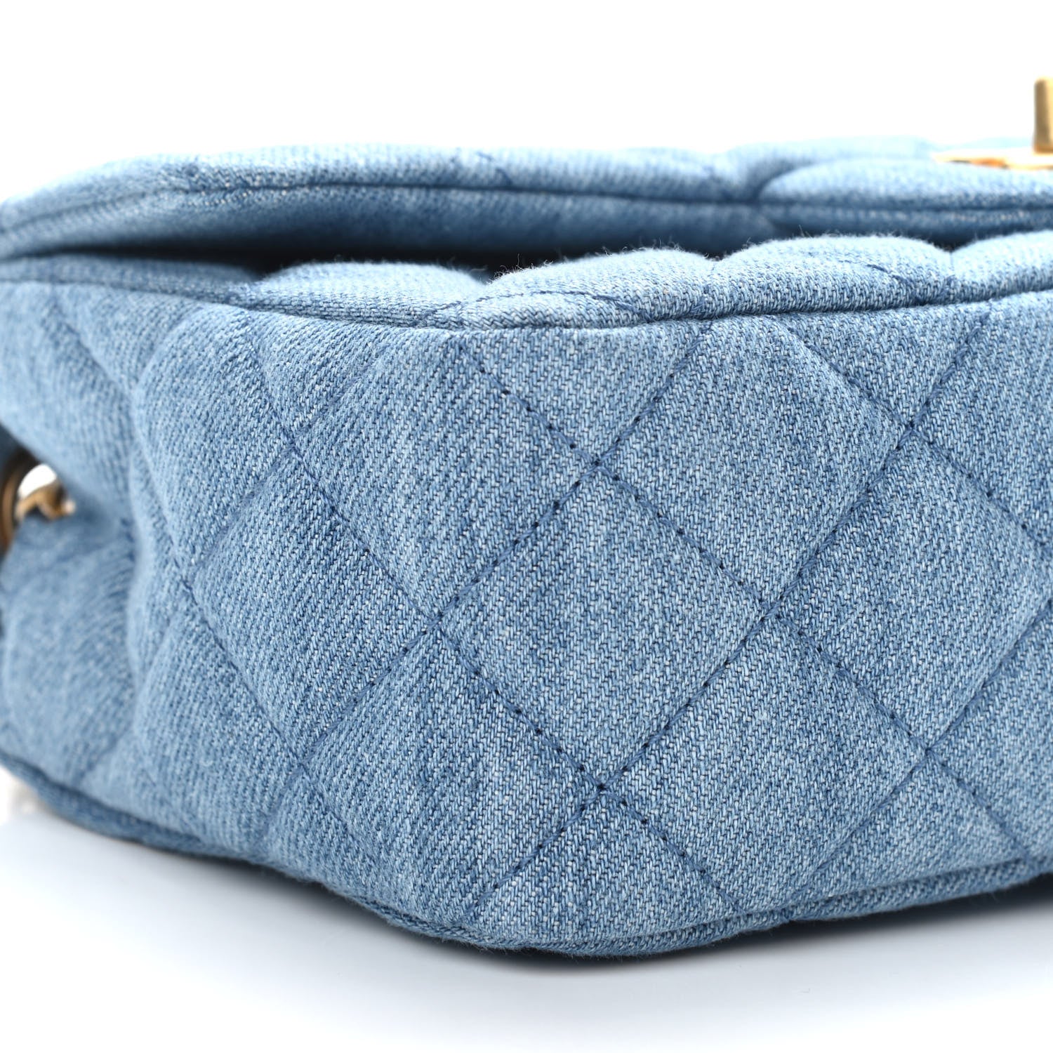 Chanel Denim Quilted Mini Pearl Crush Rectangular Flap Blue 9 of 12