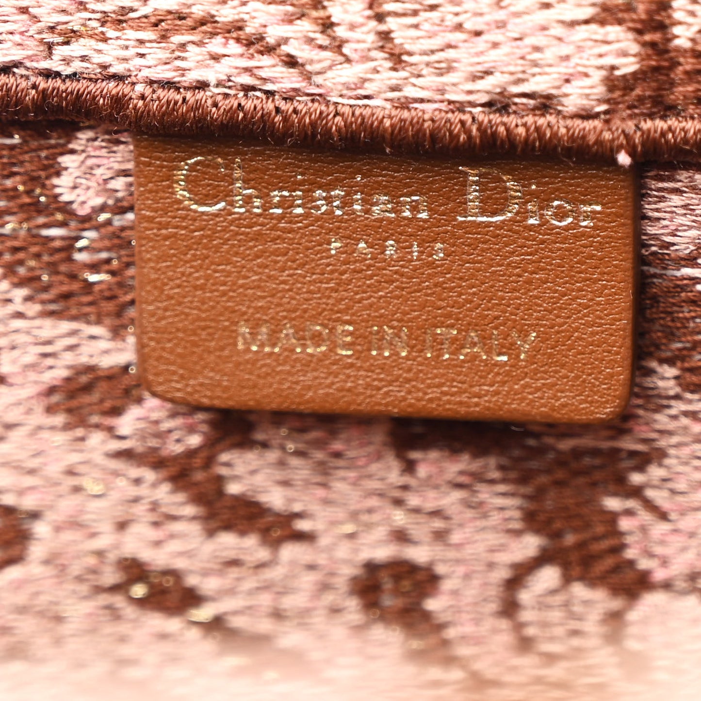 Canvas Embroidered Medium Brocart Book Tote Metallic Pink