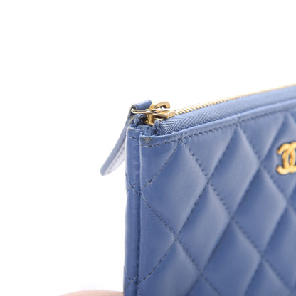 Chanel Lambskin Quilted Small Cosmetic Case Blue 8 of 11