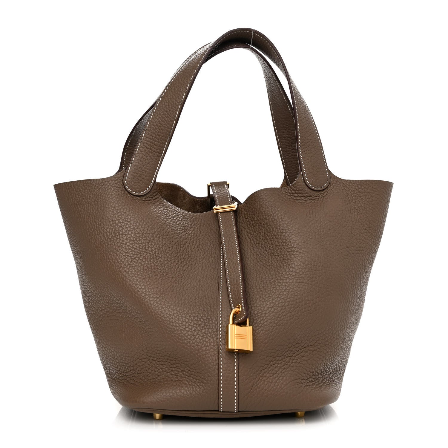 Hermes Taurillon Clemence Picotin Lock 22 MM Etoupe 1 of 10