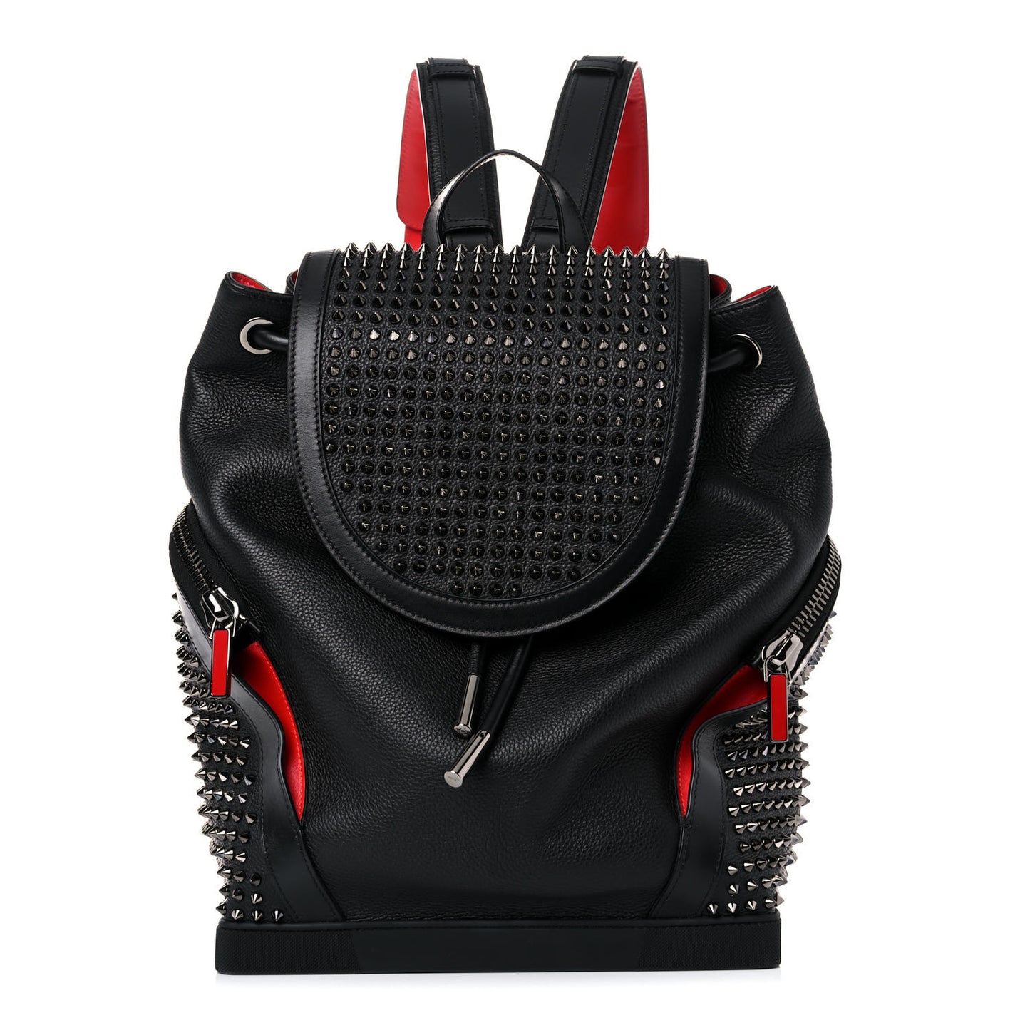 Calfskin Spiked Explorafunk Backpack Black