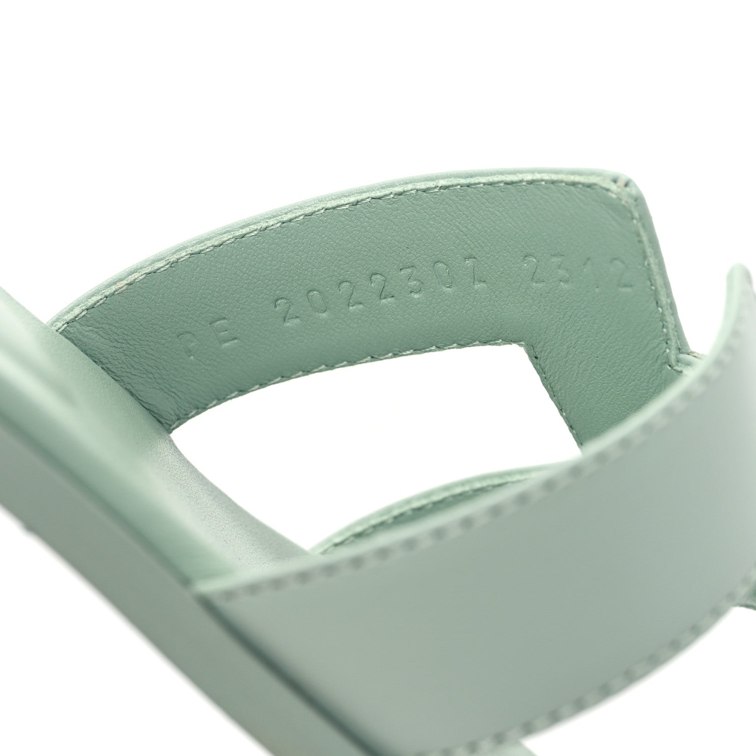 Hermes Calfskin Oran Sandals 38.5 Vert D'eau 8 of 9
