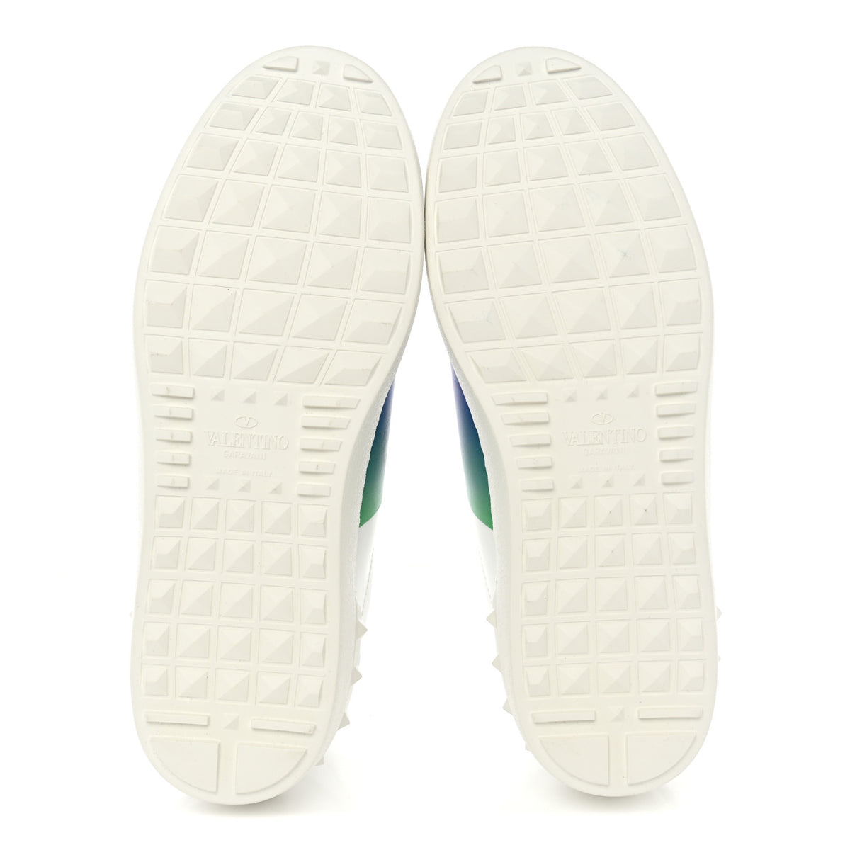 Calfskin Rockstud Untitled Open Sneakers 40  Multicolor White