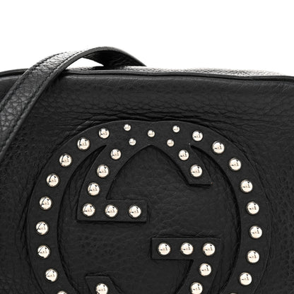 Gucci Pebbled Calfskin Studded Small Soho Disco Bag Black 8 of 13