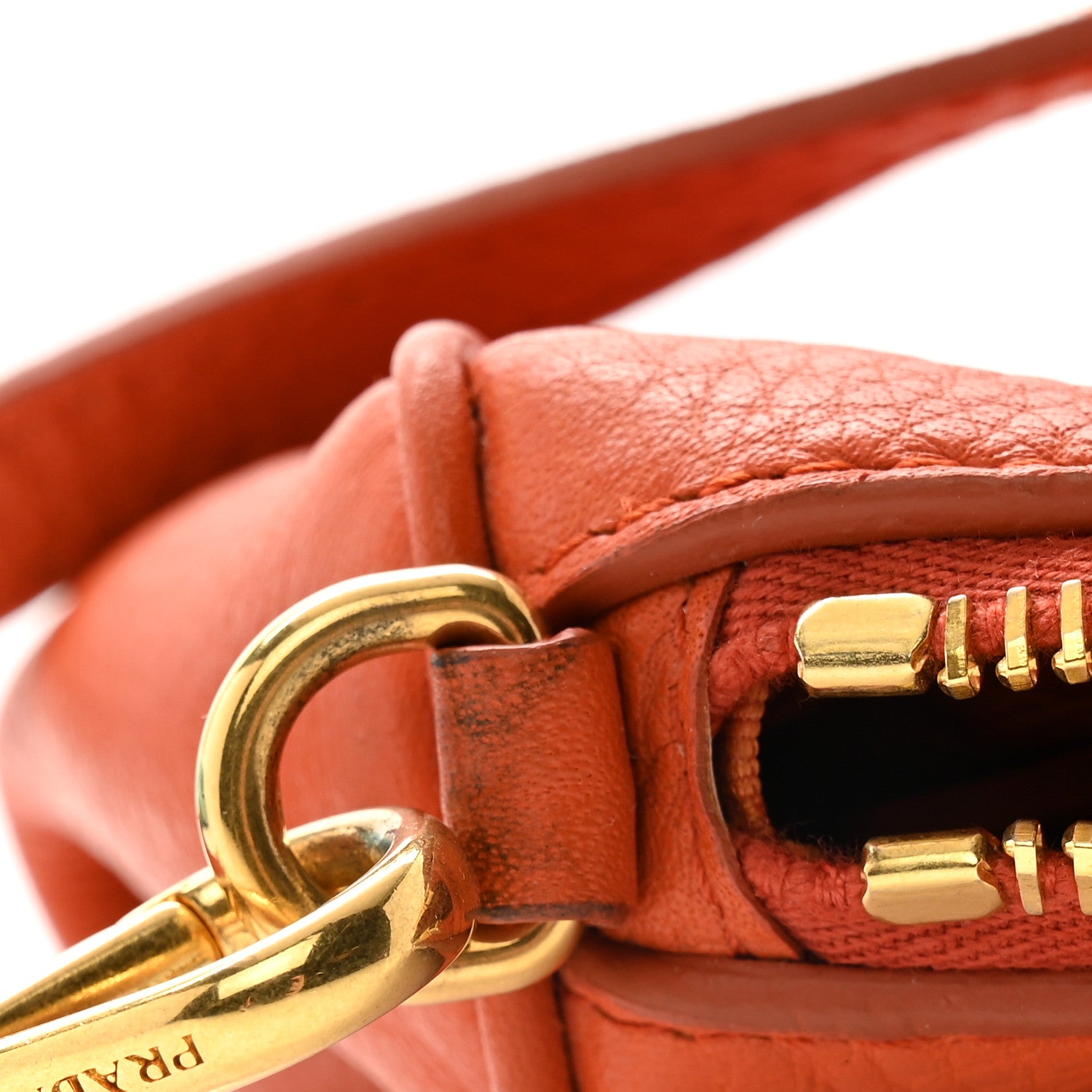 Prada Vitello Daino Shoulder Bag Papaya 14 of 14