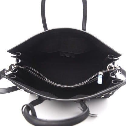 Saint Laurent Crocodile Embossed Suede Small Supple Sac de Jour Black 5 of 8