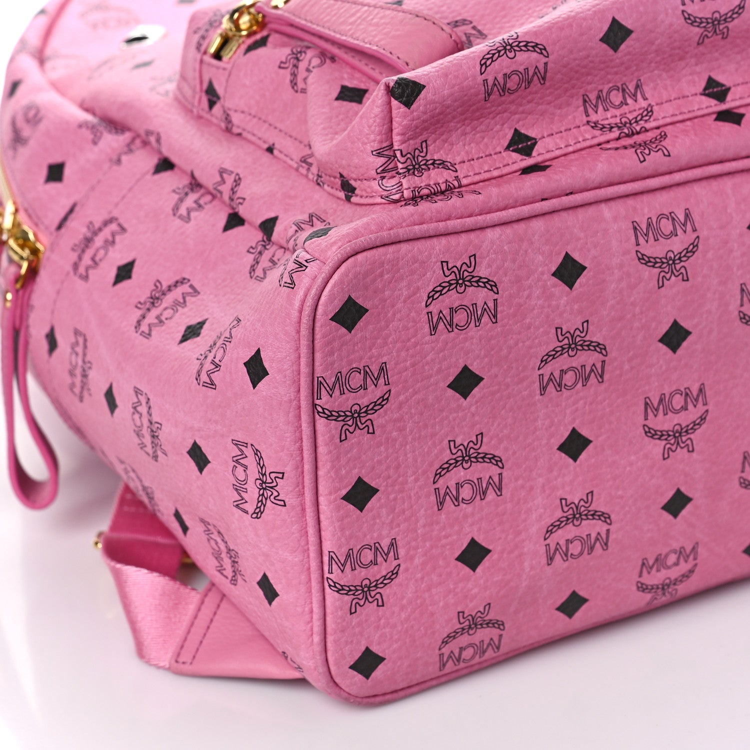 MCM Visetos Medium Sprinkle Stud Stark Backpack Pink 7 of 8